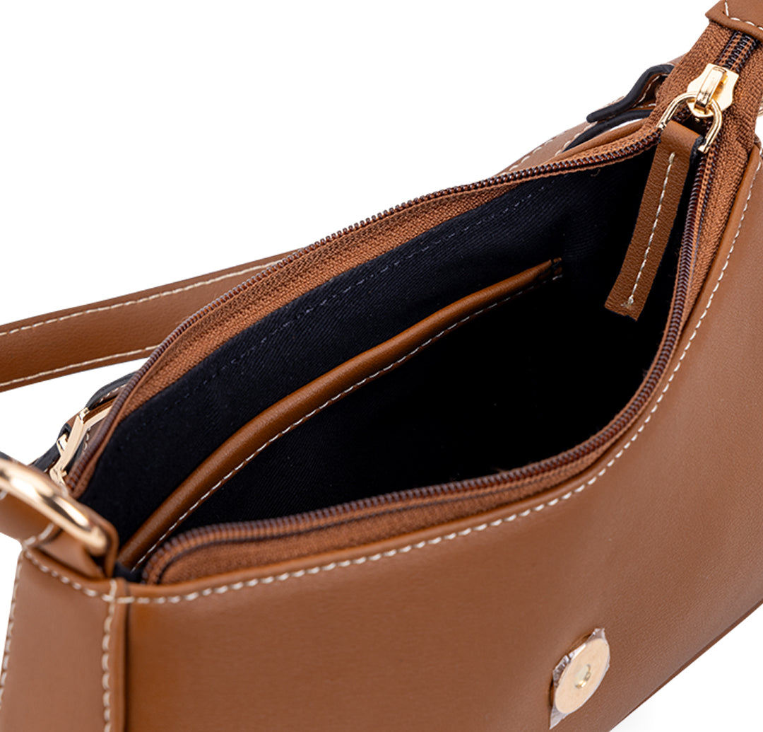 Sleek Baguette Bag - Tan