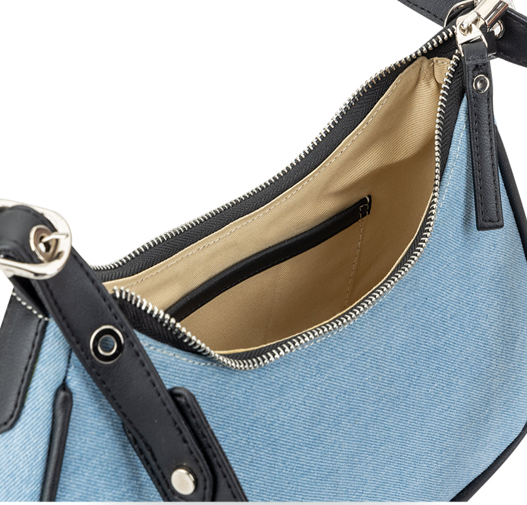 Denim Daze Hobo Bag - Blue Black