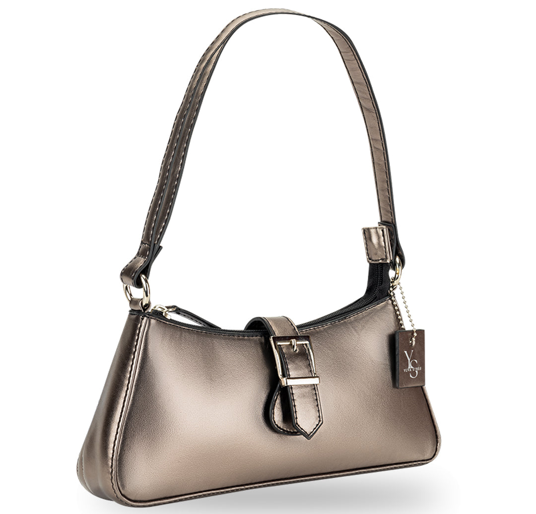 Sleek Baguette Bag - Gunmetal