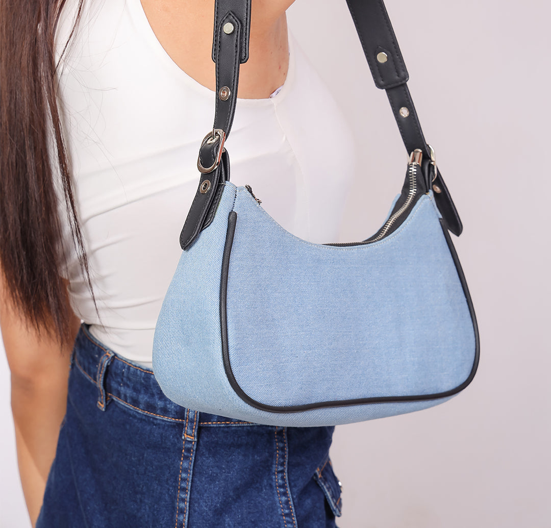 Denim Daze Hobo Bag - Blue Black
