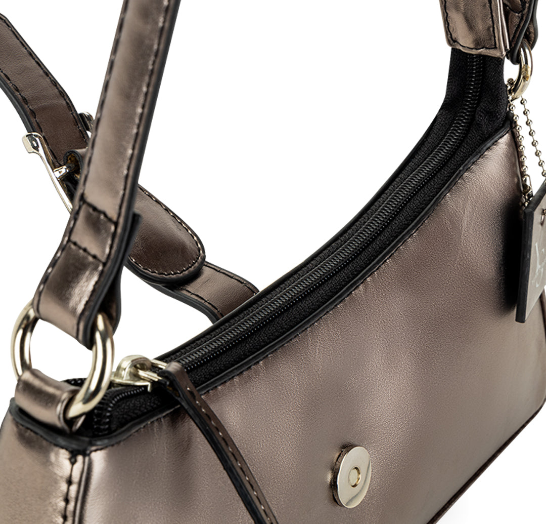 Sleek Baguette Bag - Gunmetal