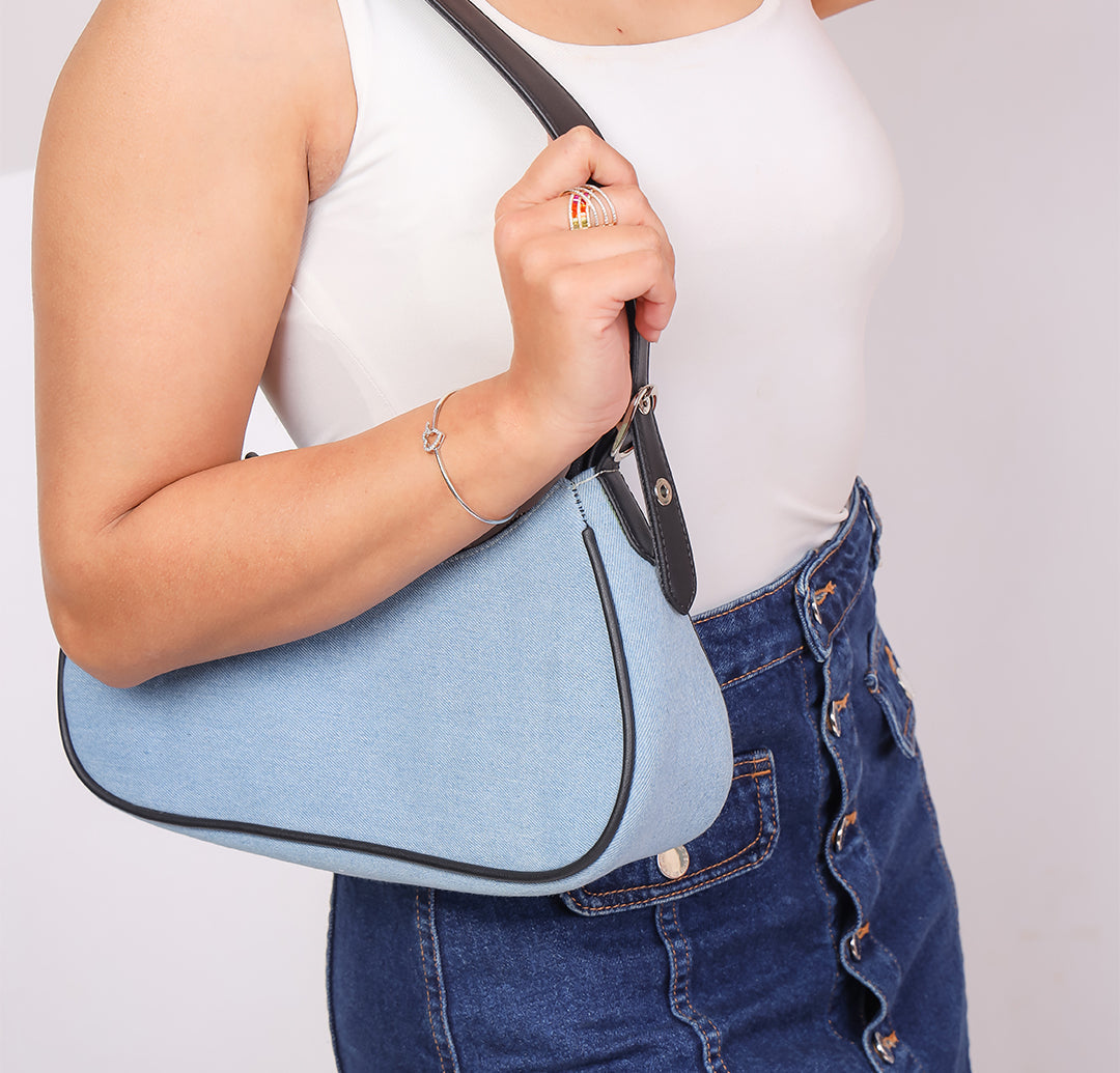 Denim Daze Hobo Bag - Blue Black