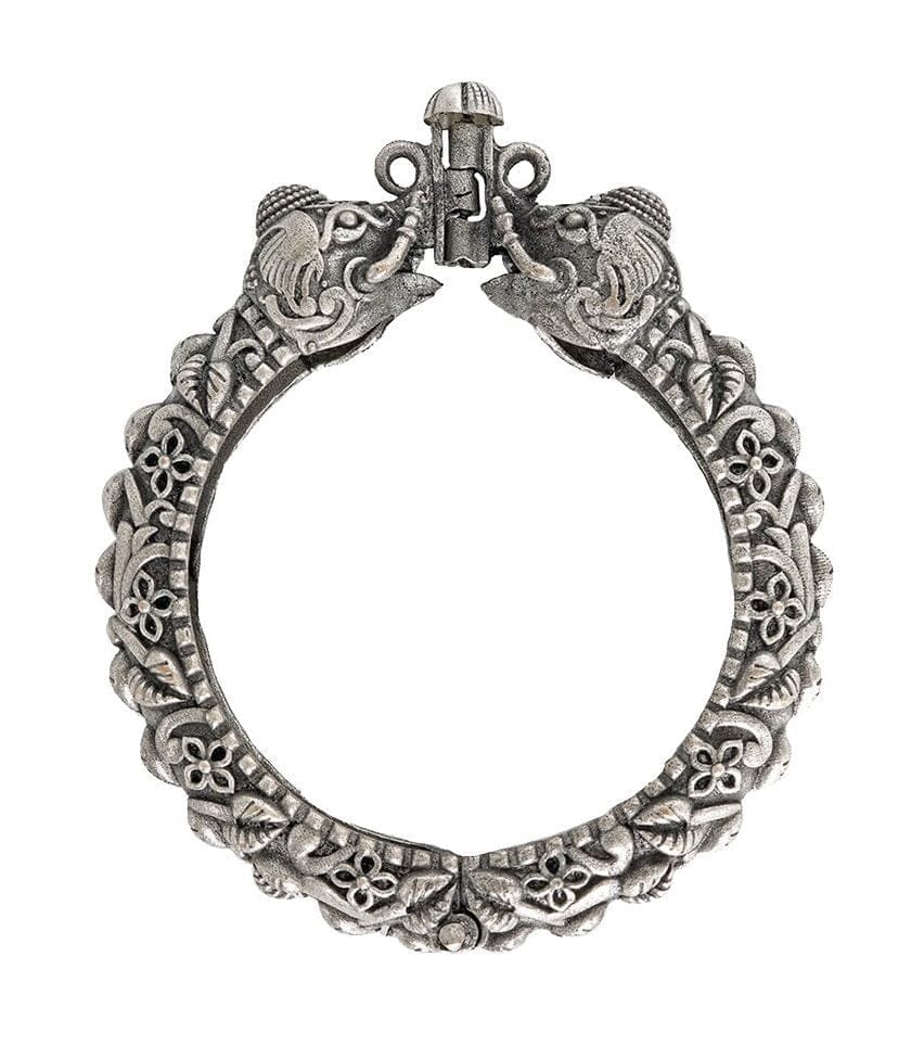 Elephant Kada Bangle – Traditional Silver Replica Best Openable Bracelet