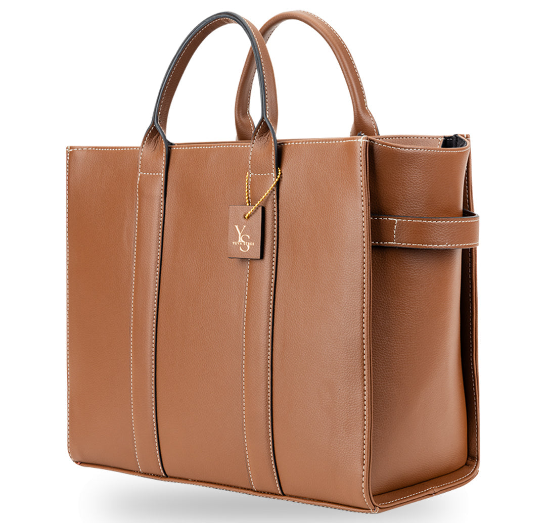 Elan Box Tote Bag - Mocha