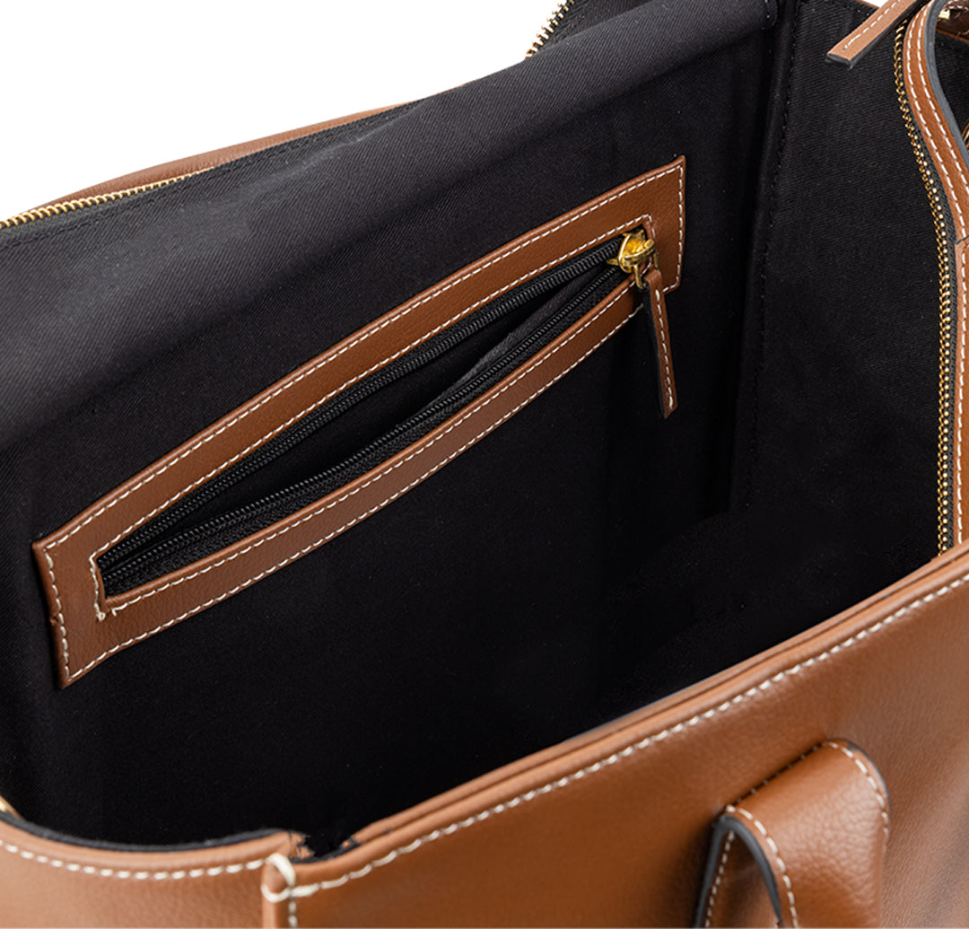 Elan Box Tote Bag - Mocha