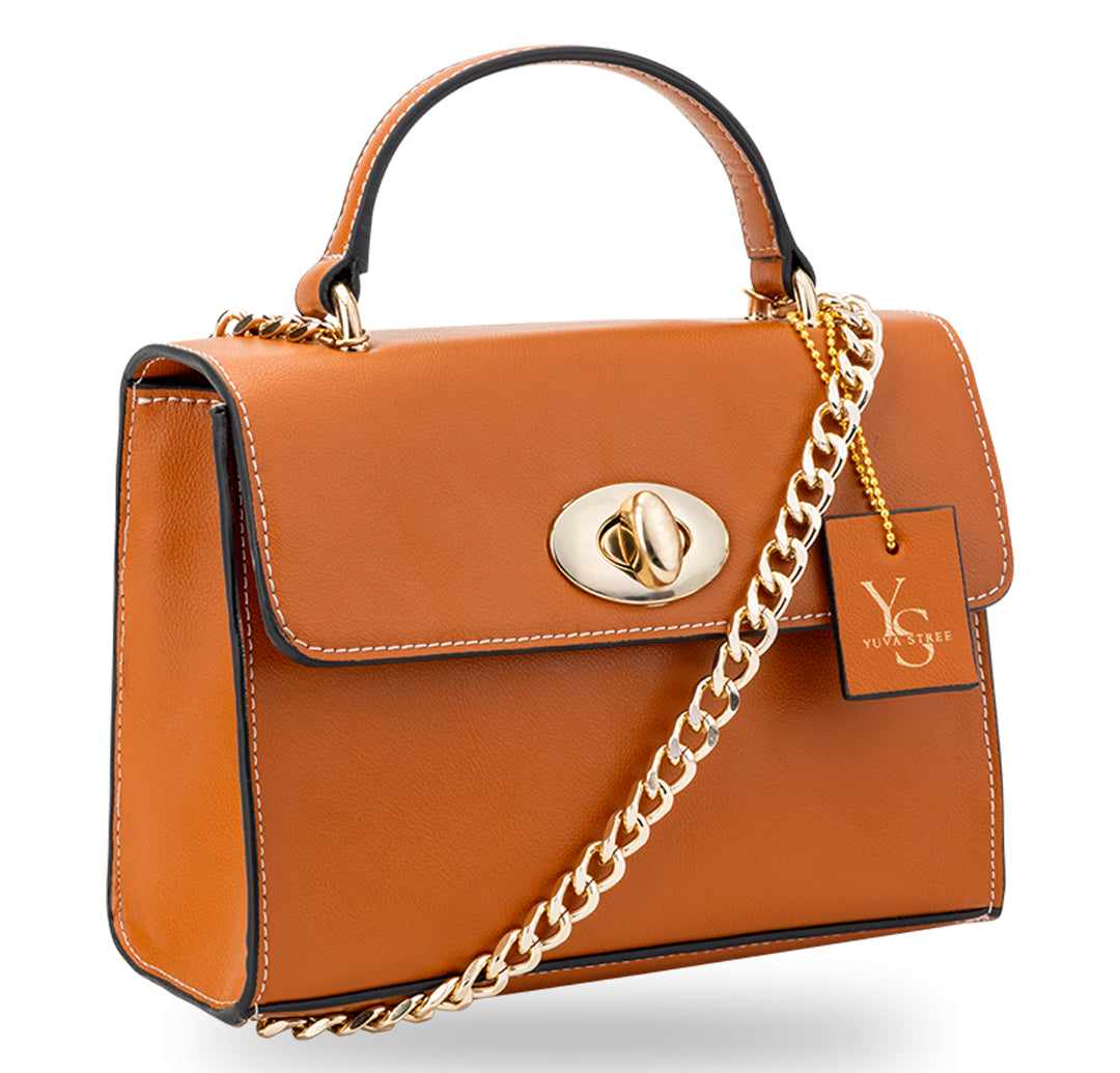 Femmora Mini Satchel Bag- Tangerine