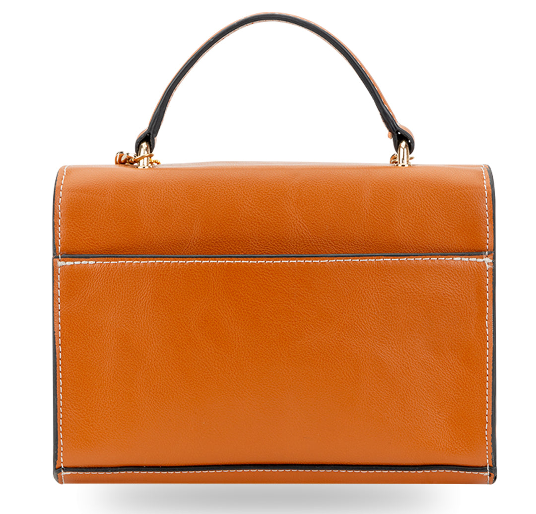 Femmora Mini Satchel Bag- Tangerine