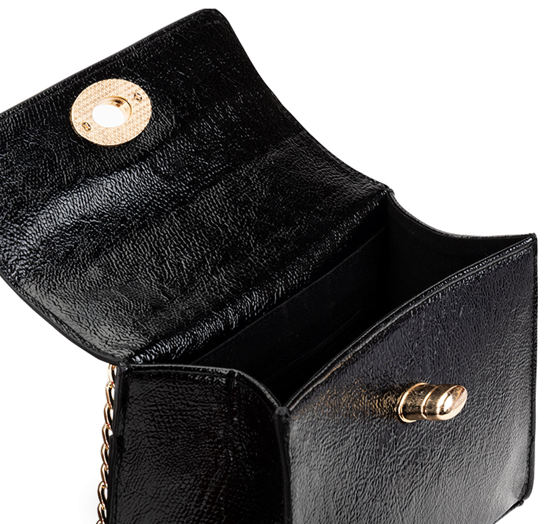 Femmora Mini Satchel Bag- Black