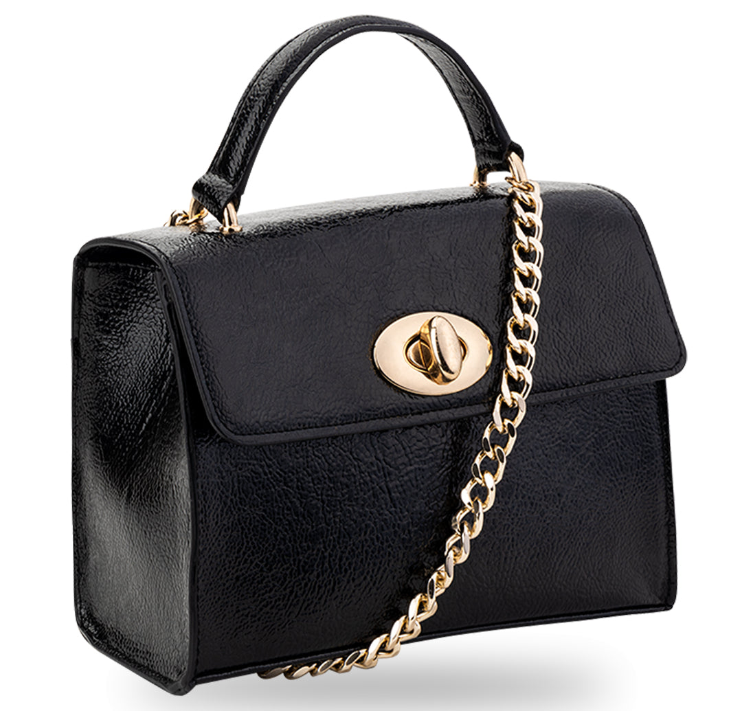 Femmora Mini Satchel Bag- Black