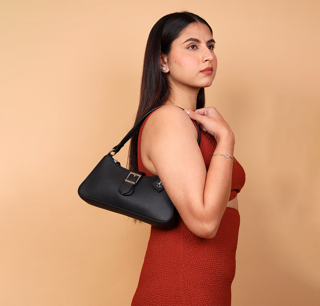 Sleek Baguette Bag - Black