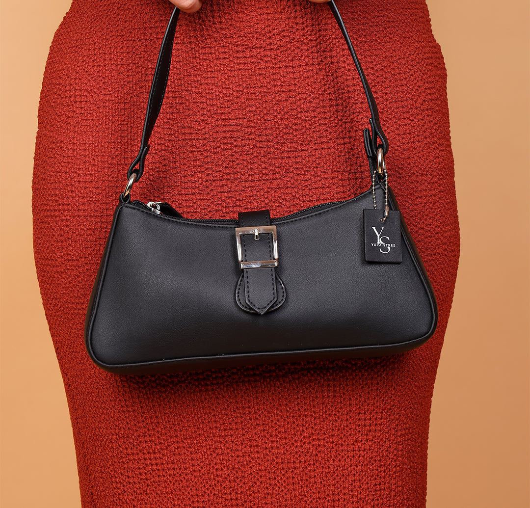 Sleek Baguette Bag - Black