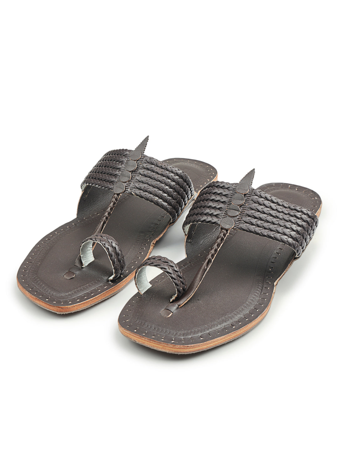 Six Brown Braids - Kolhapuri Chappal for men