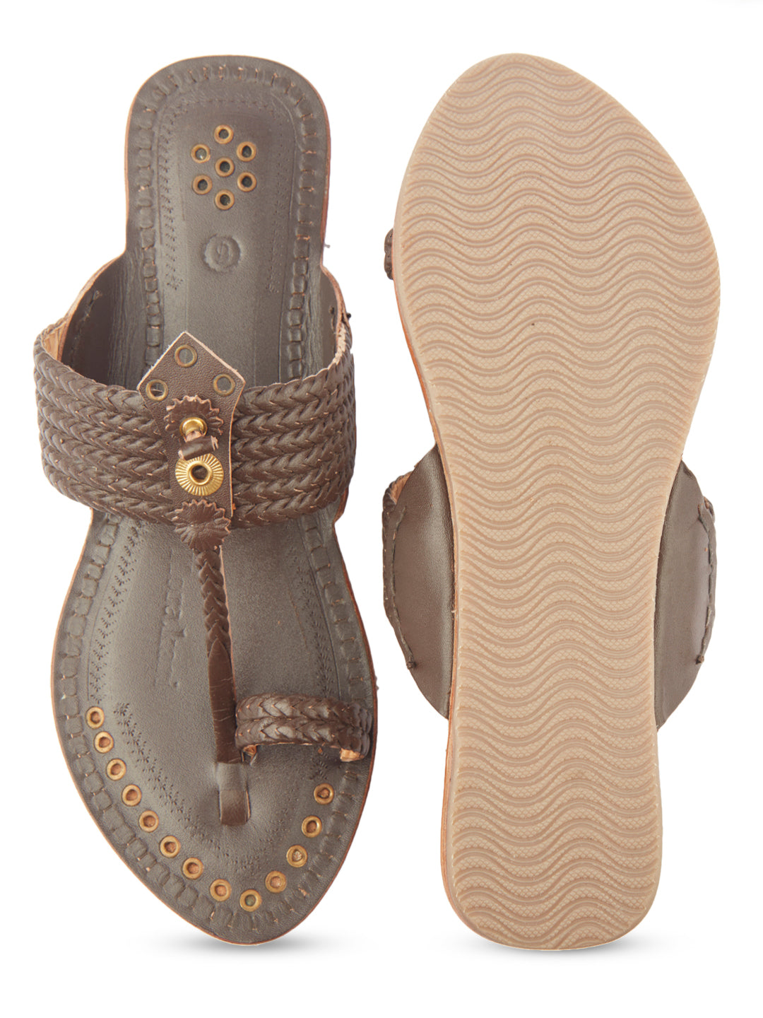 Wedding - Five Braids women's kolhapuri chappal