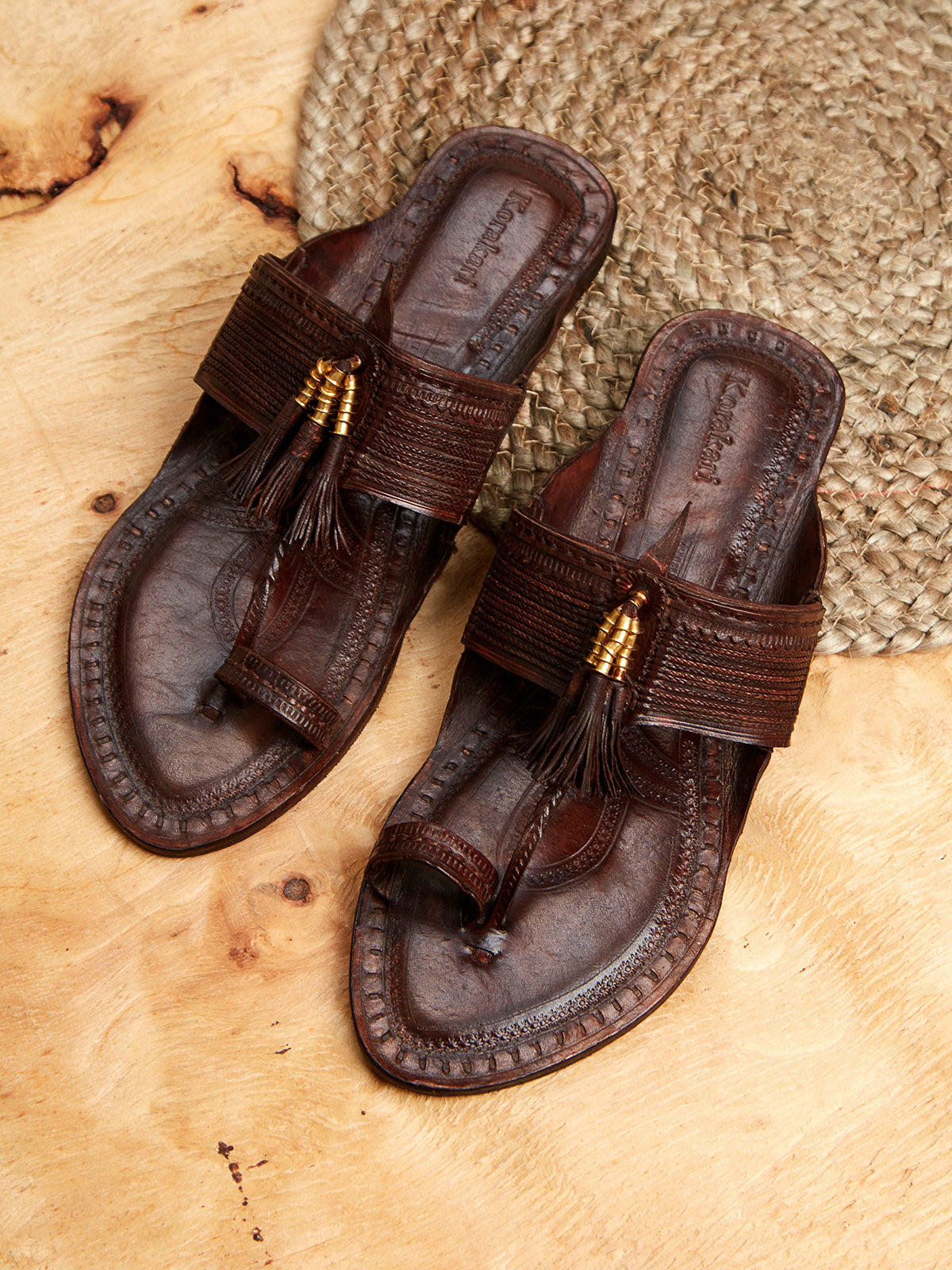 Coffee Brown kolhapuri chappal for women