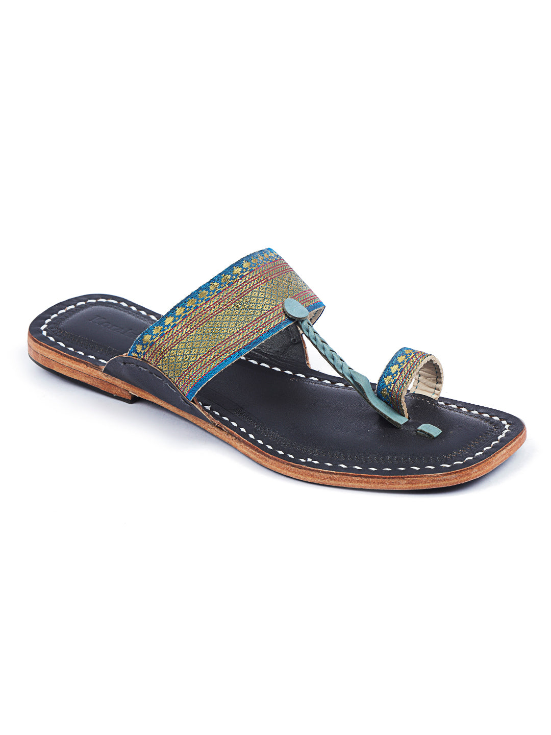 Blue on Blue - Kolhapuri Chappal for women