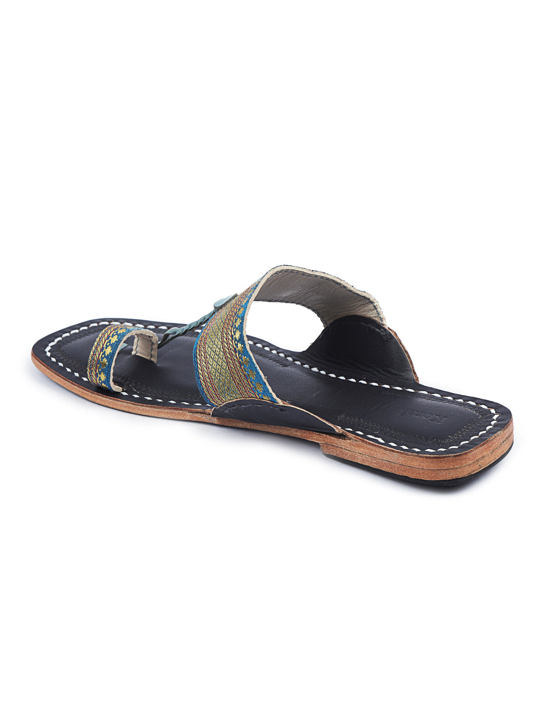 Blue on Blue - Kolhapuri Chappal for women
