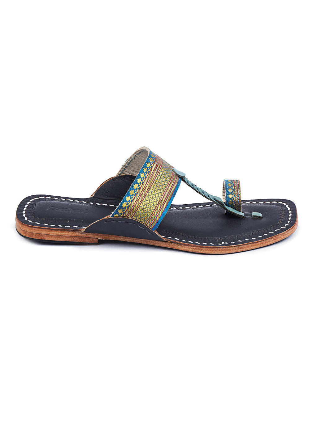 Blue on Blue - Kolhapuri Chappal for women