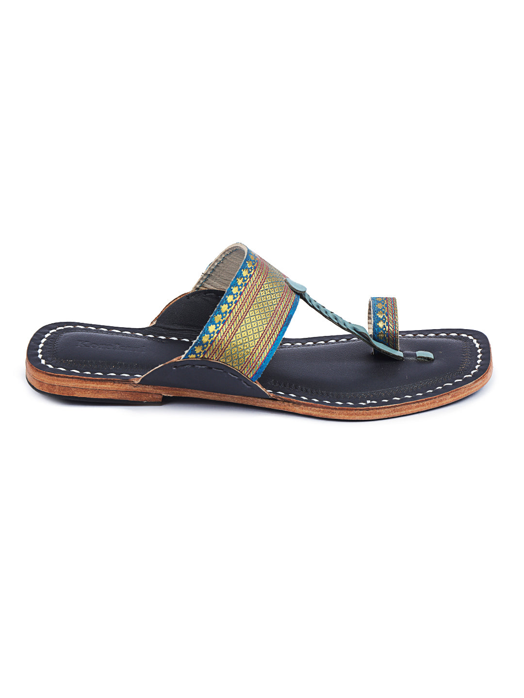 Blue on Blue - Kolhapuri Chappal for women