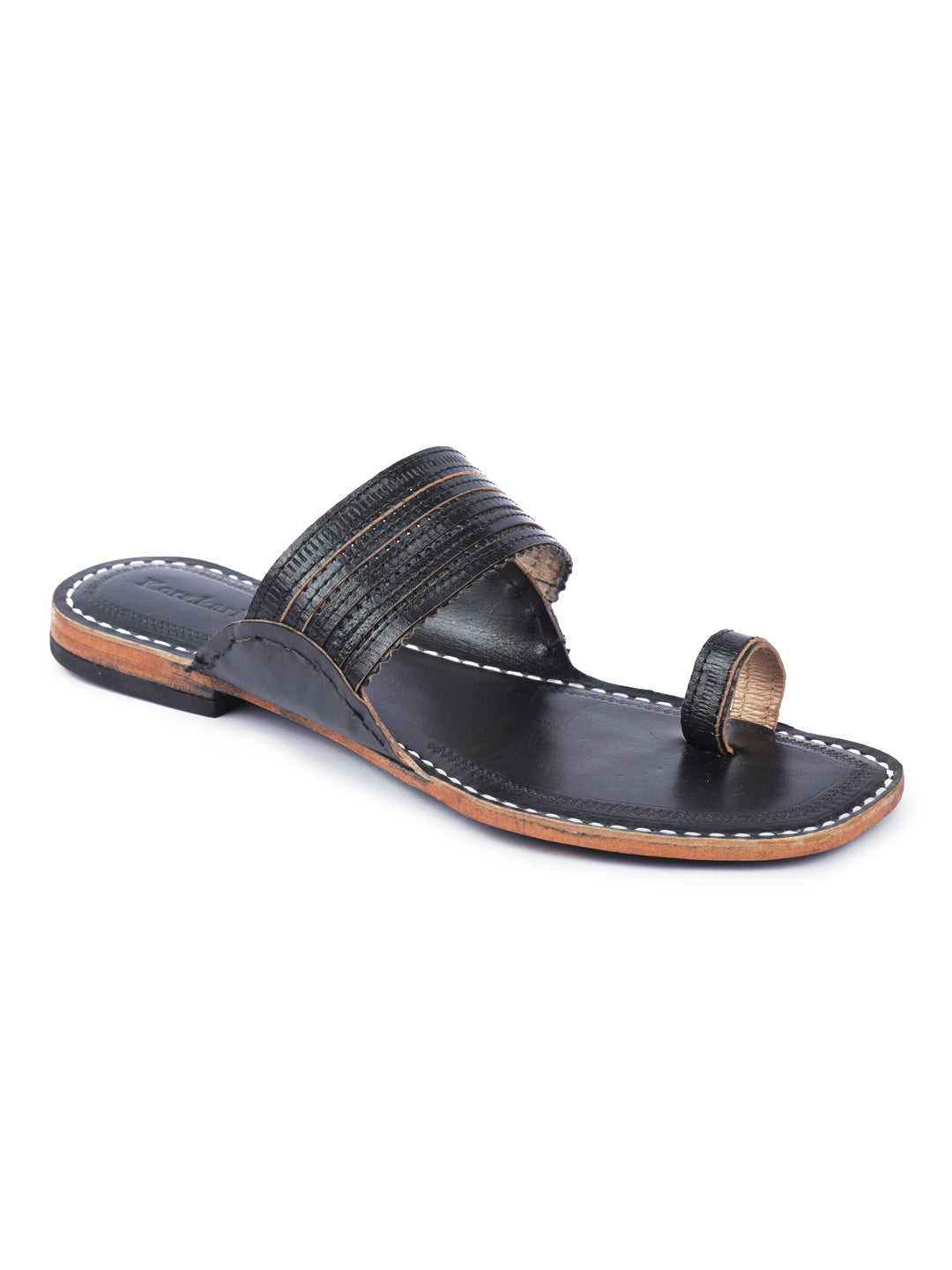 Stylish Black Toes - Men Kolhapuri Chappal
