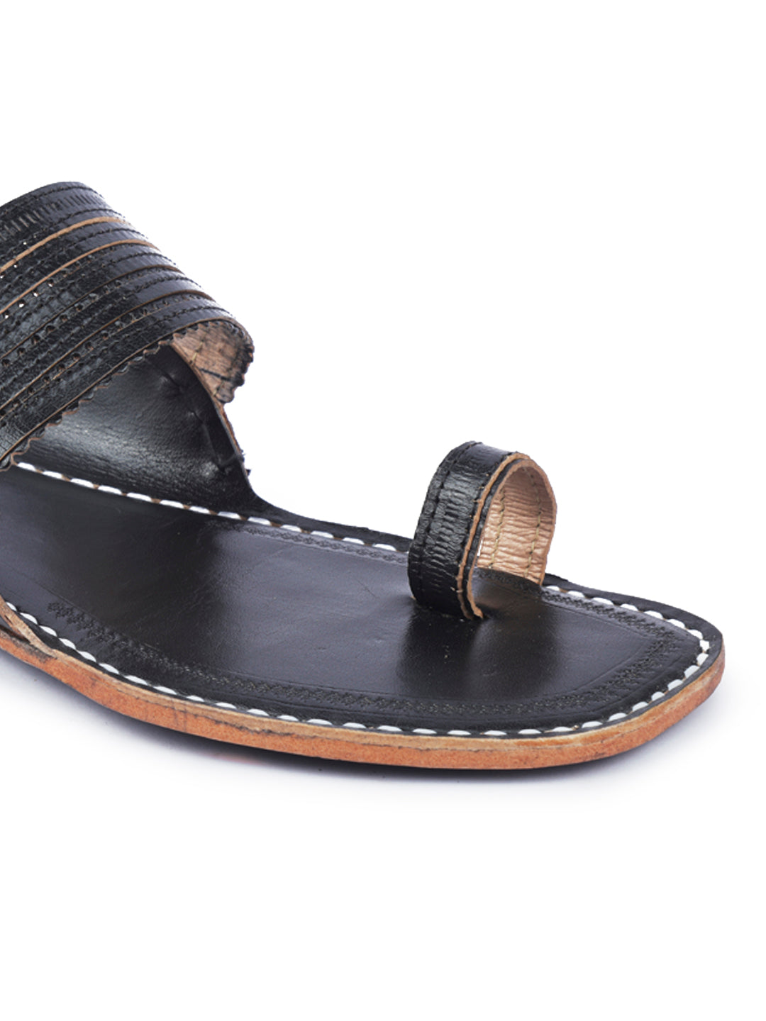 Stylish Black Toes - Men Kolhapuri Chappal
