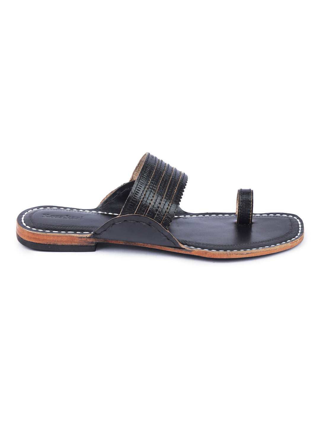 Stylish Black Toes - Men Kolhapuri Chappal