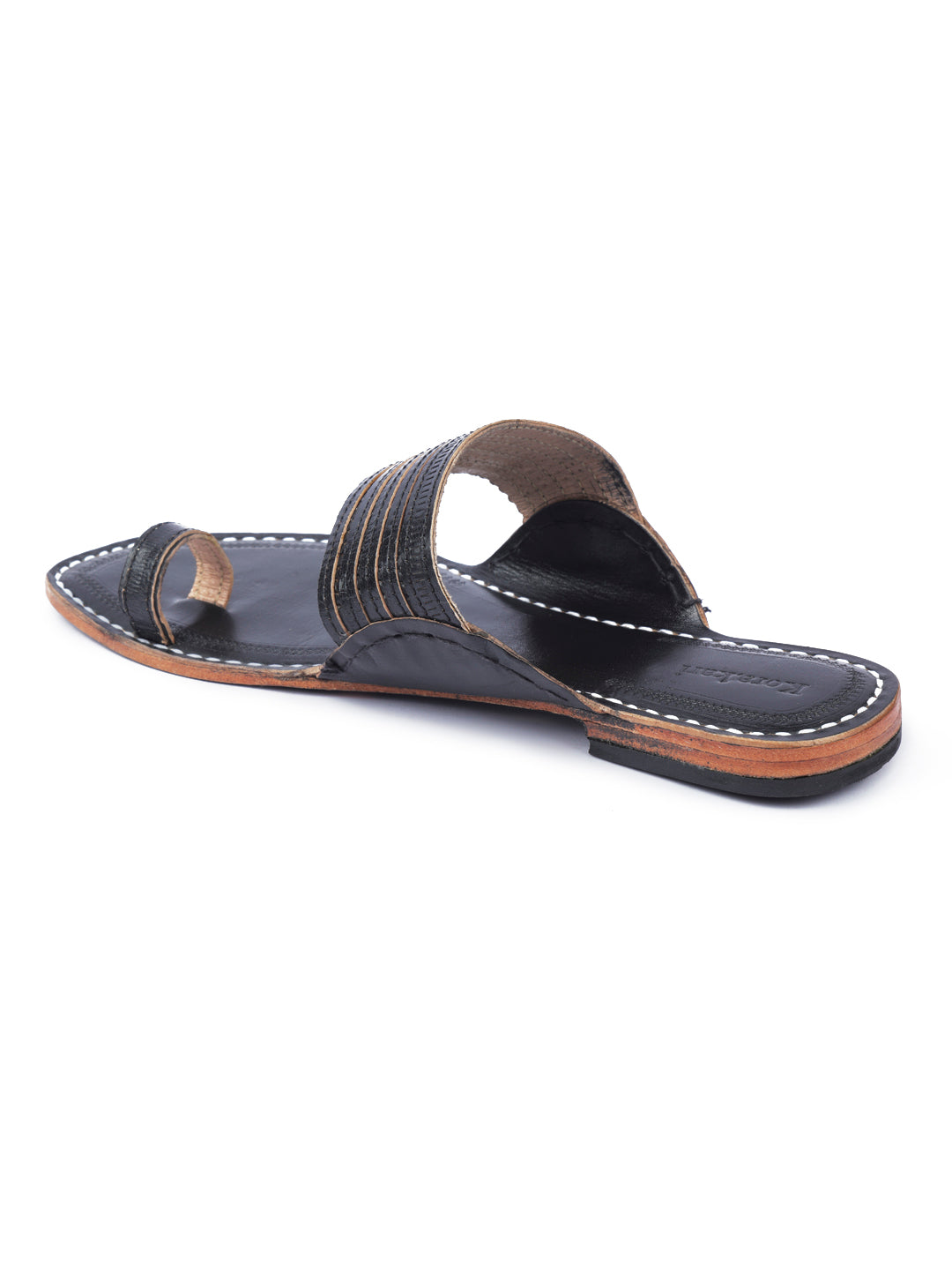Stylish Black Toes - Men Kolhapuri Chappal