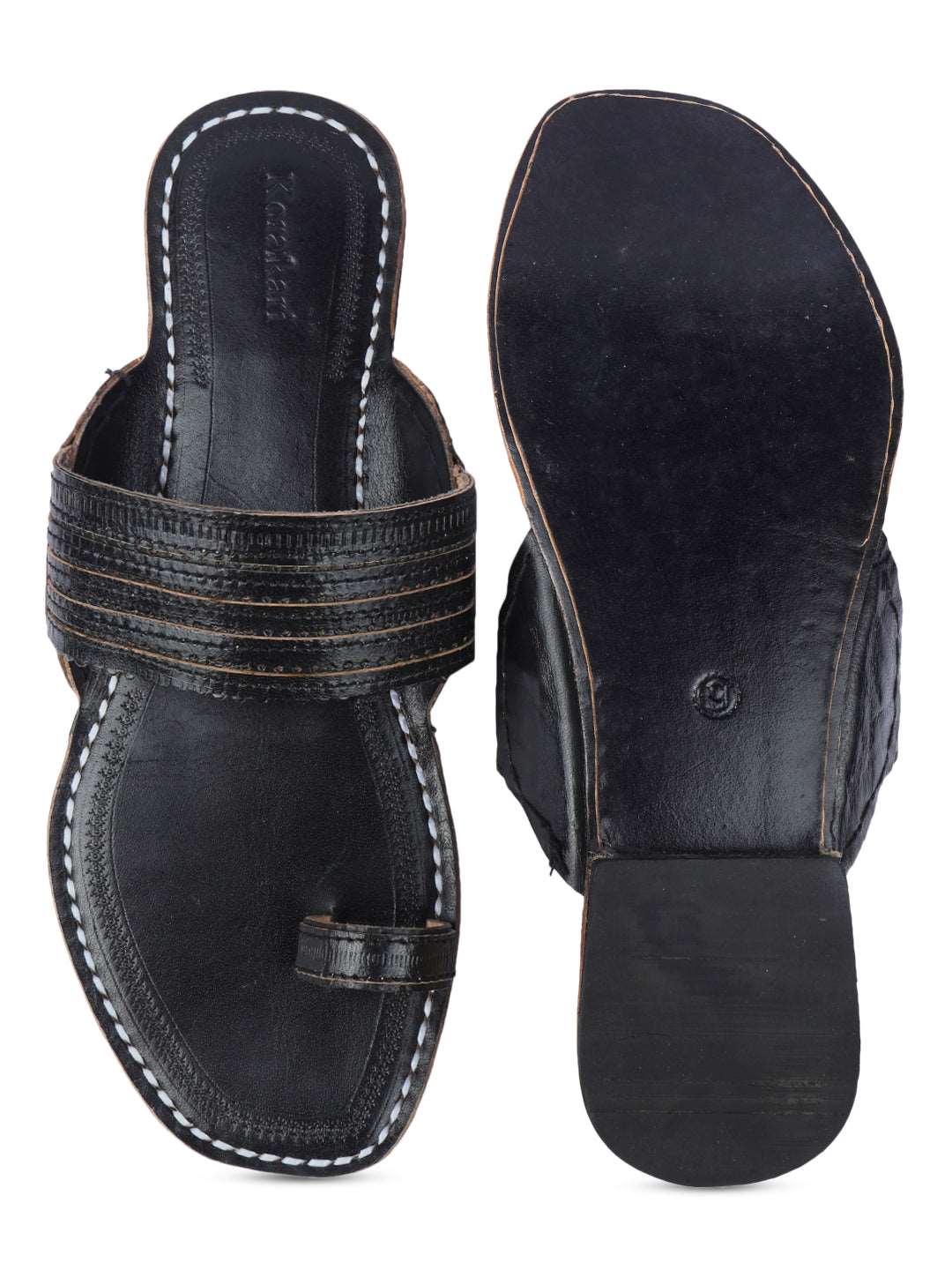 Stylish Black Toes - Men Kolhapuri Chappal