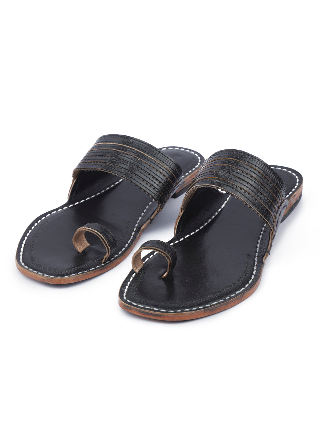 Stylish Black Toes - Men Kolhapuri Chappal