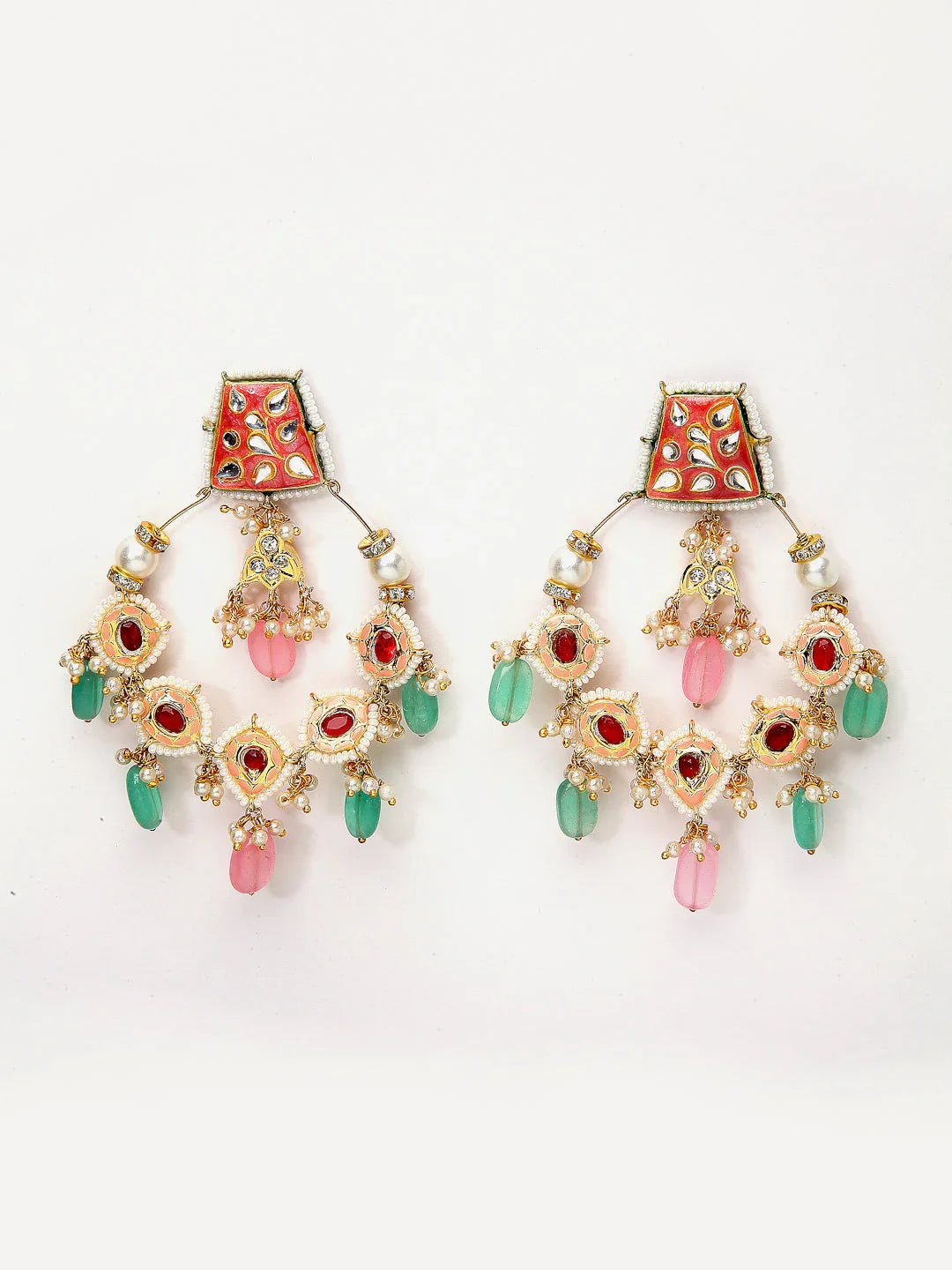 Wine ChandBali Earring