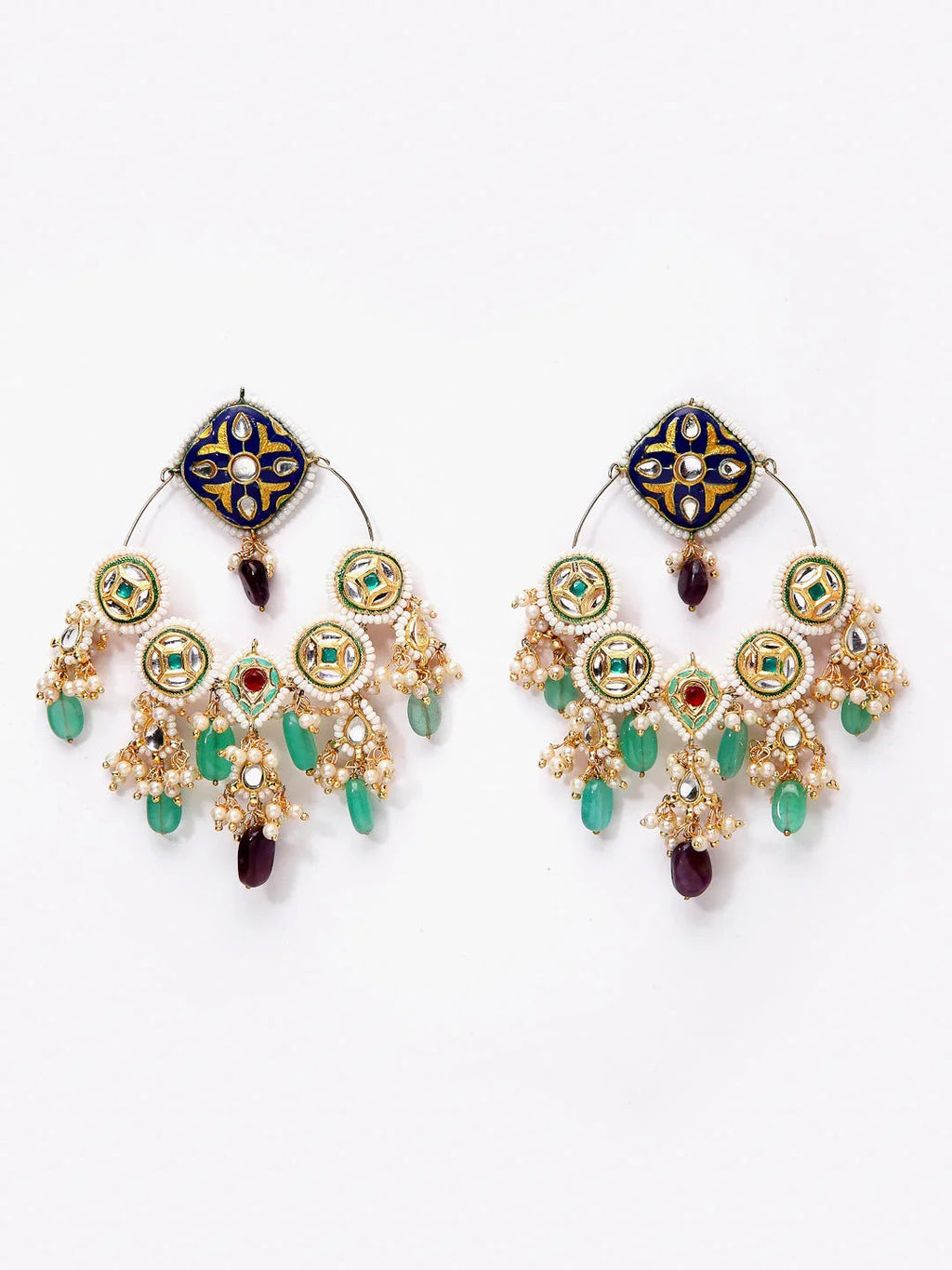 Cerulean Charm ChandBali Earring
