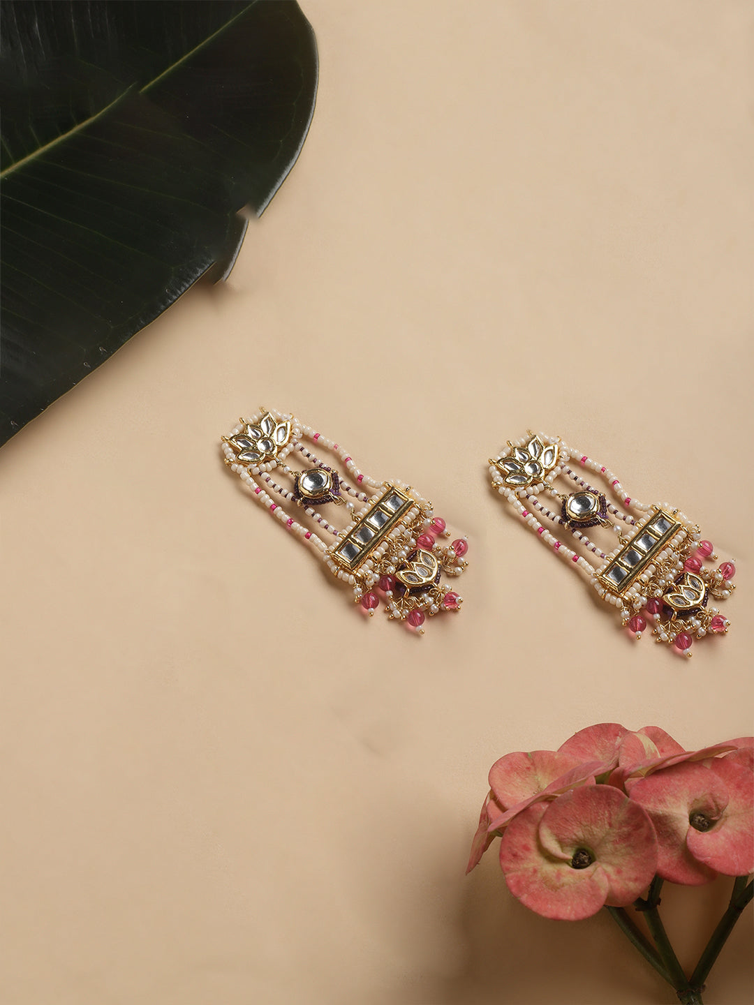 Aab-e-Gulabi Drop Earring