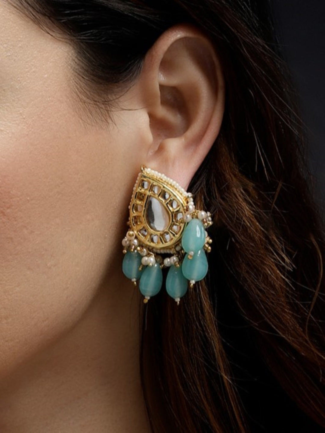 Aab-e-Neel Drop Earring