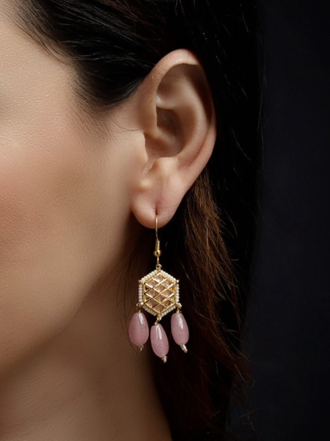 Rosy Charm Drop Earring