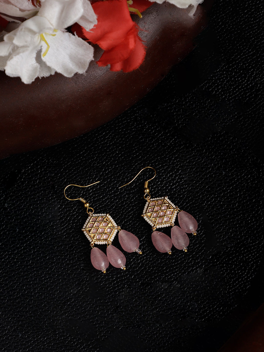 Rosy Charm Drop Earring
