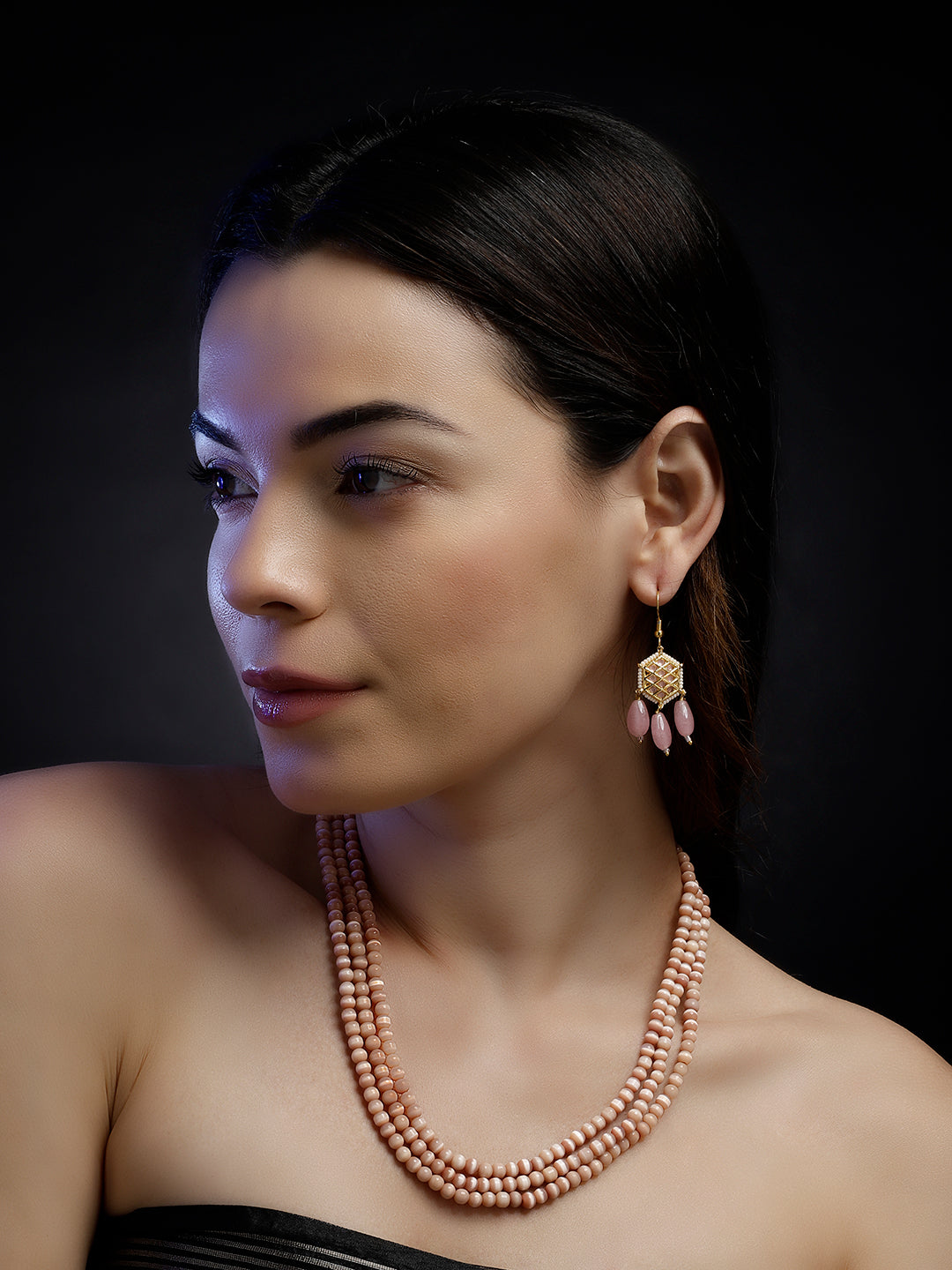 Rosy Charm Drop Earring