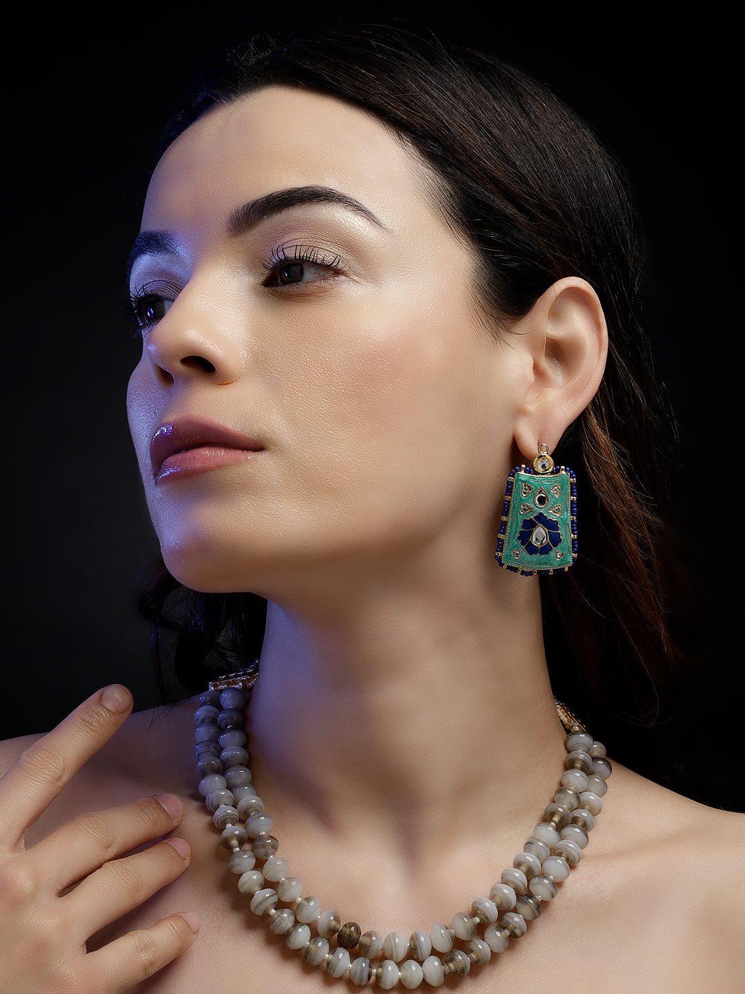 Neelkanth Glow Drop Earring