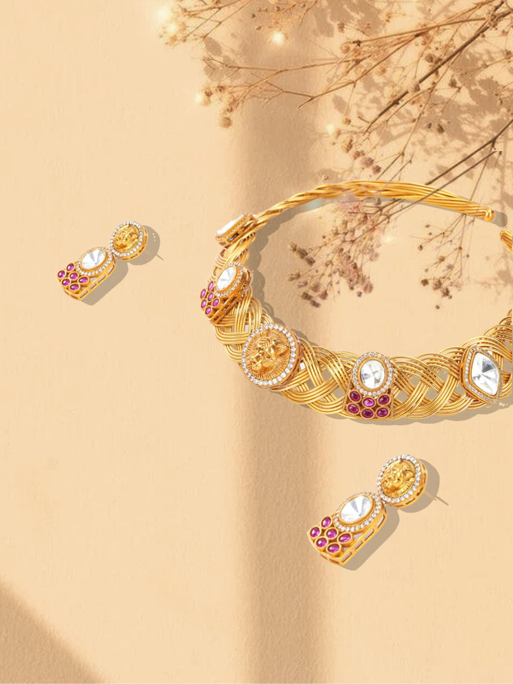 Khoon-e-Surkh Necklace with Earring