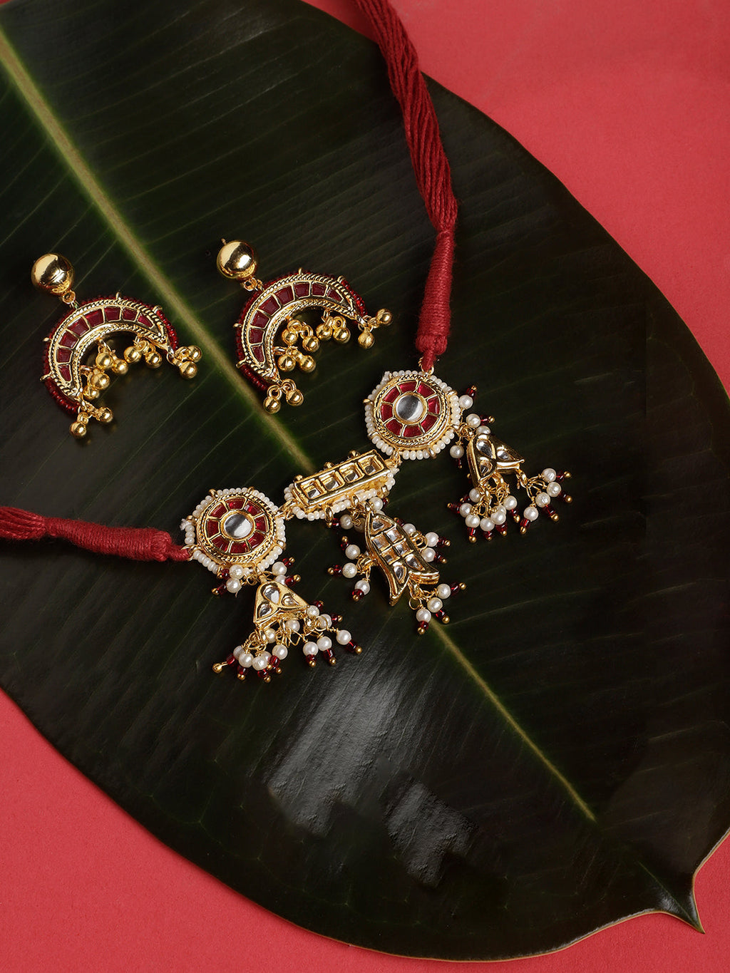 Gul-e-Surkh Haar with Earrings