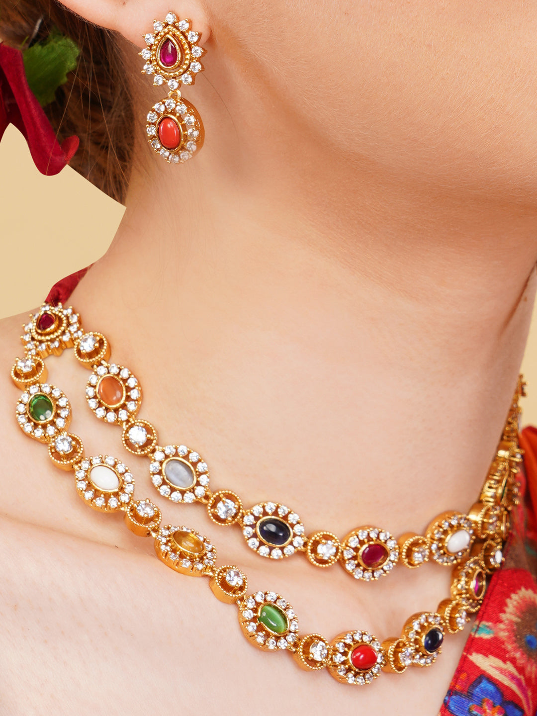 Laal-e-Yaqoot Necklace with Earring