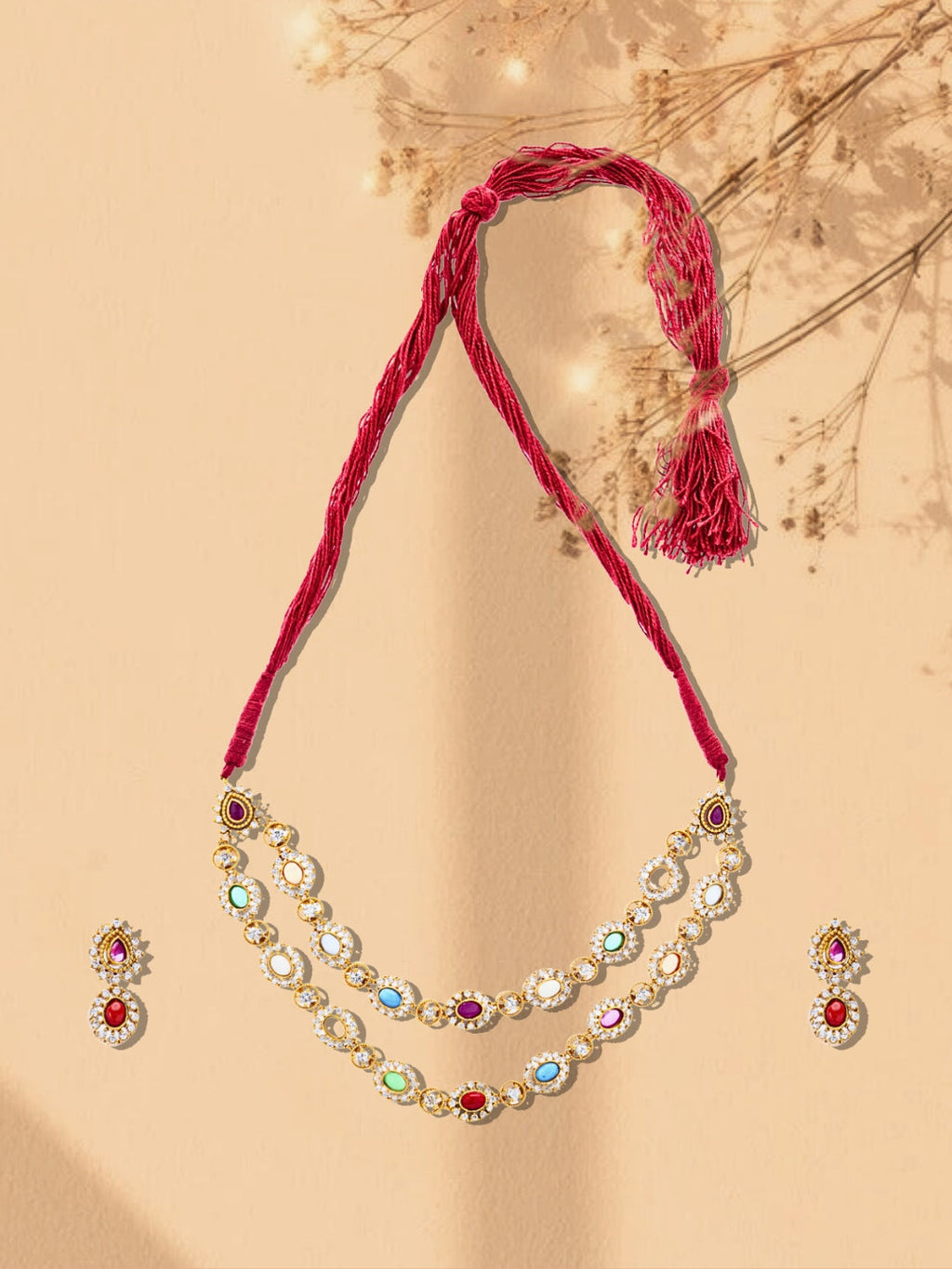 Laal-e-Yaqoot Necklace with Earring