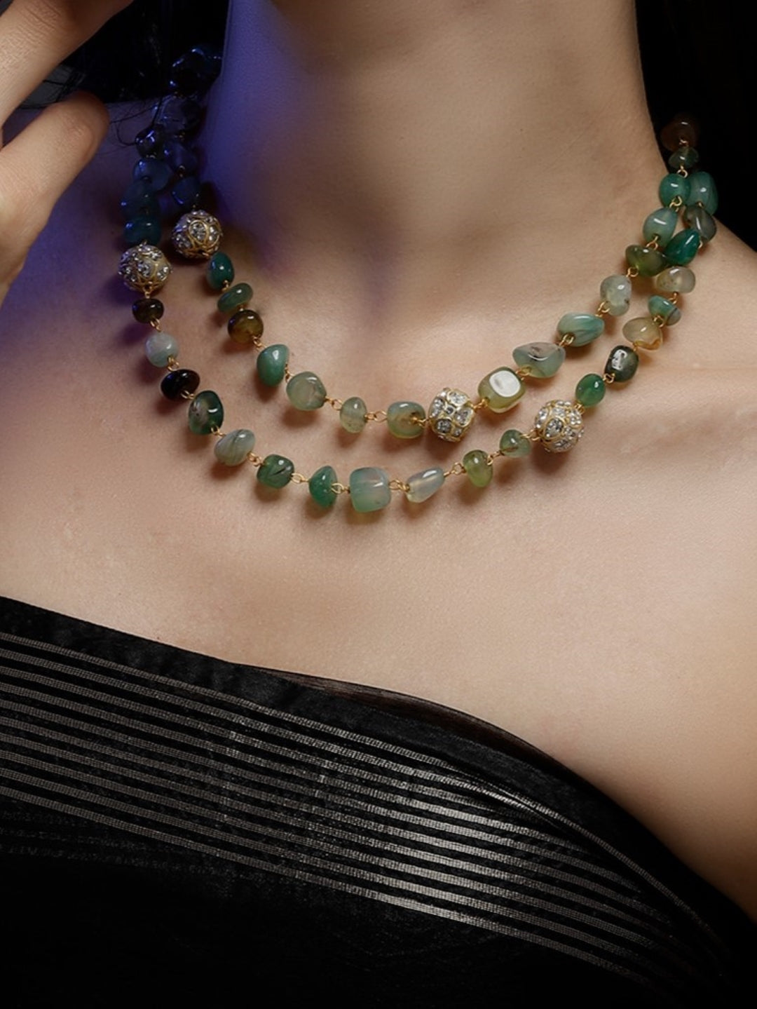 Zarreen Sabz layered necklace