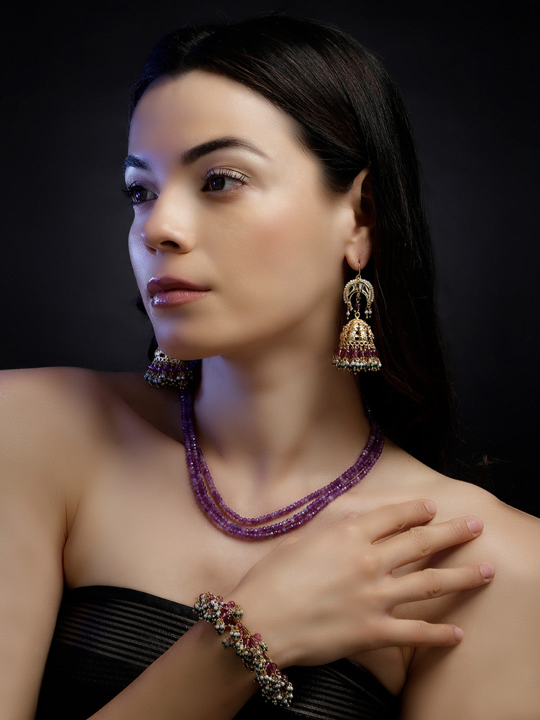 Zulmat Charm layered necklace
