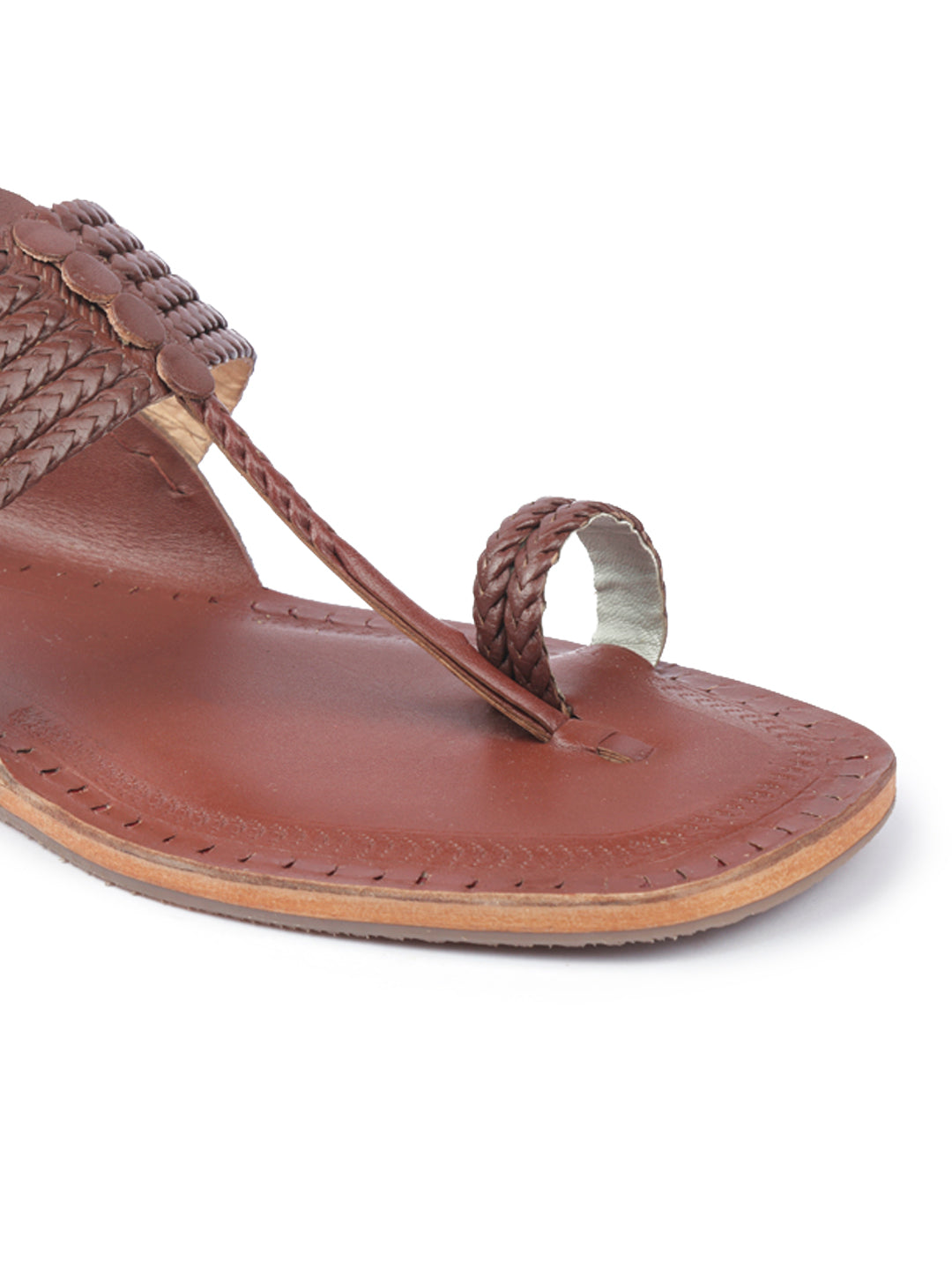 Six Red Braids - Men Kolhapuri chappal