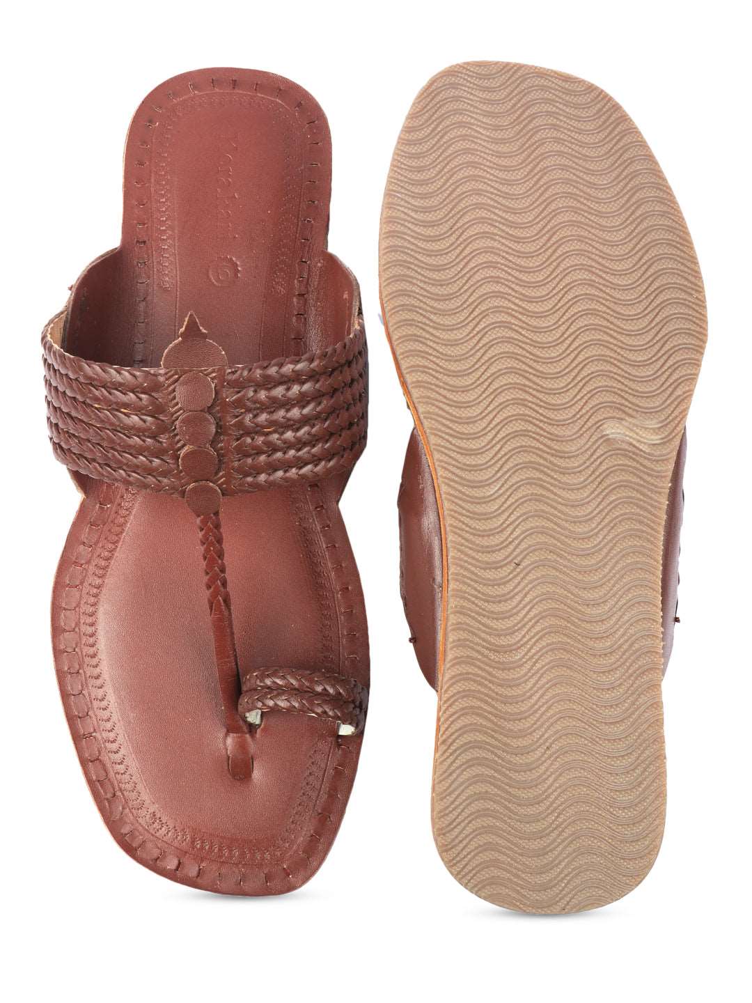 Six Red Braids - Men Kolhapuri chappal