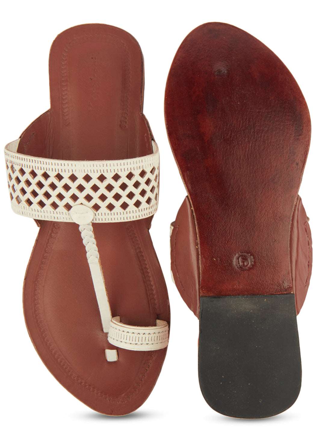 Silver Diamonds in the Sky- Women's Kolhapuri Chappals
