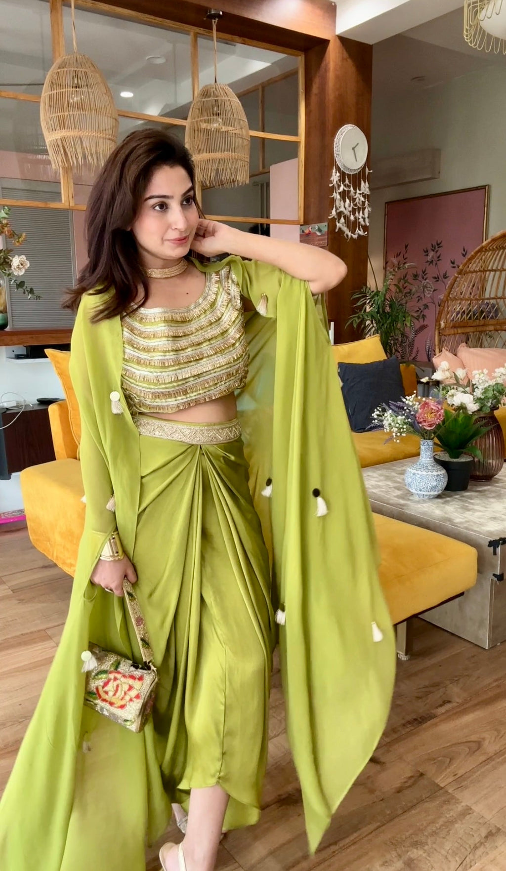 Gota Drape Skirt Set