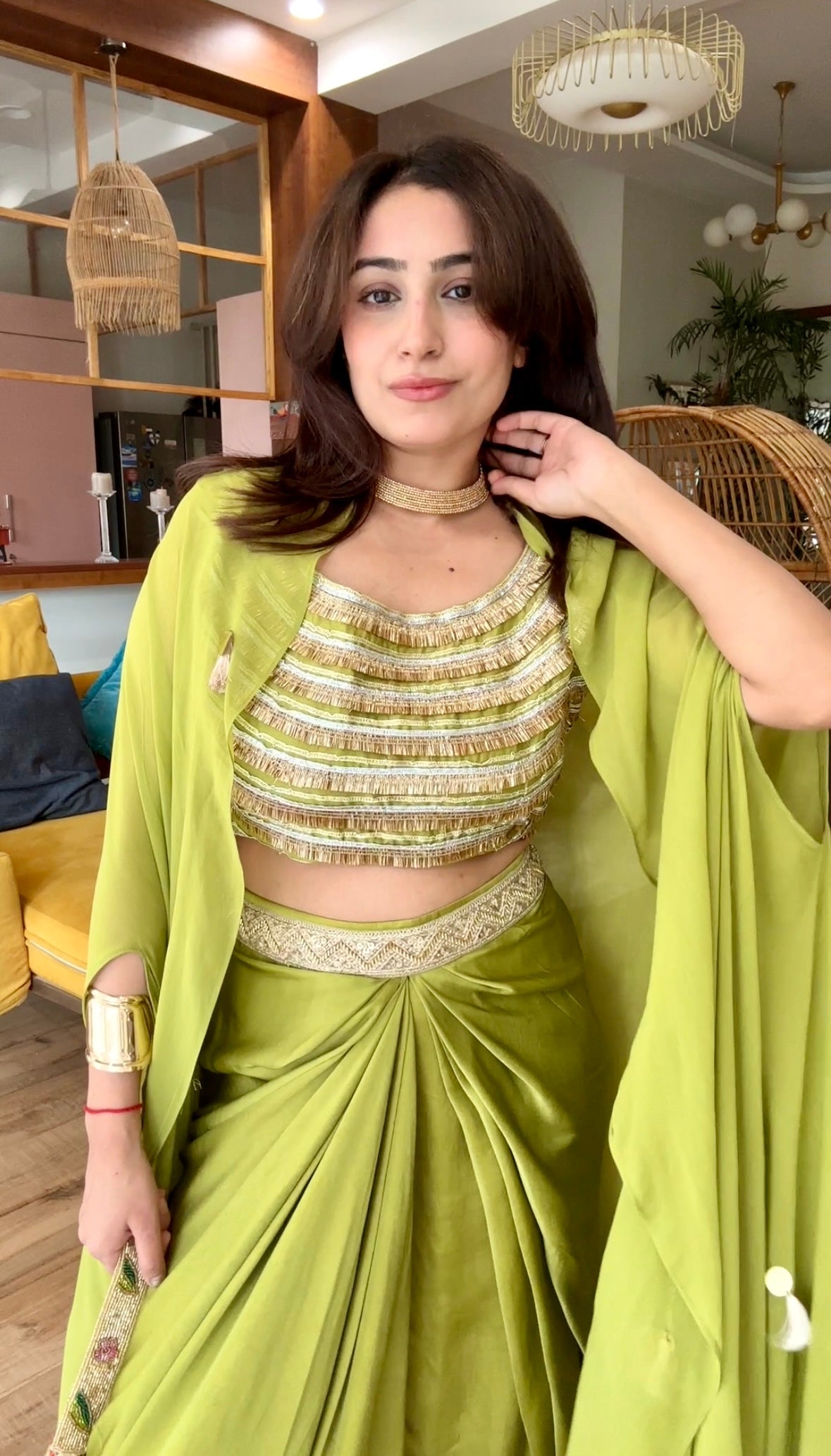 Gota Drape Skirt Set