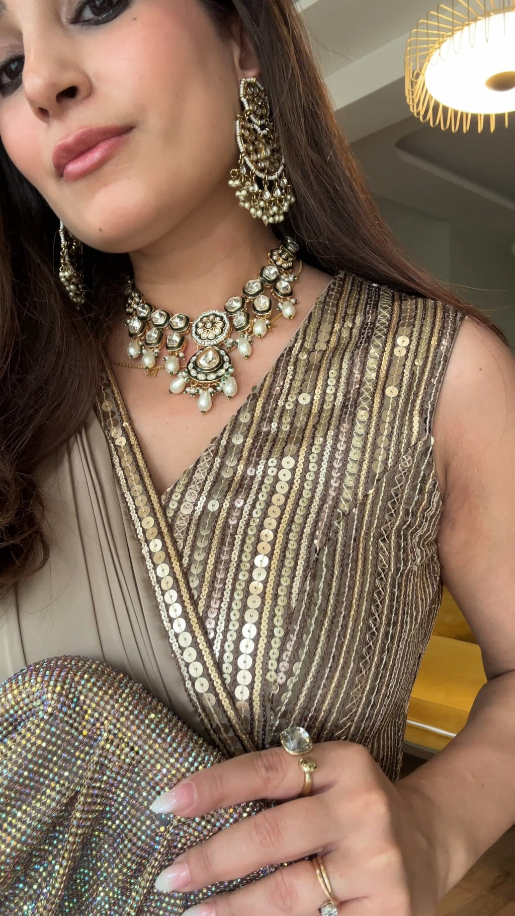 Champagne Glimmer Saree