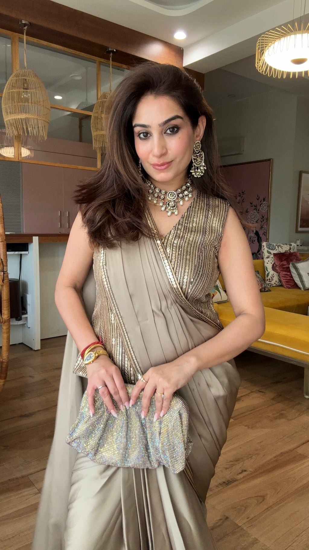 Champagne Glimmer Saree