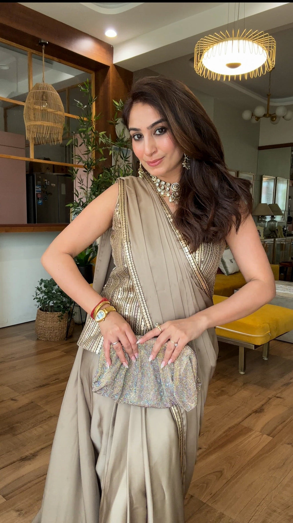 Champagne Glimmer Saree